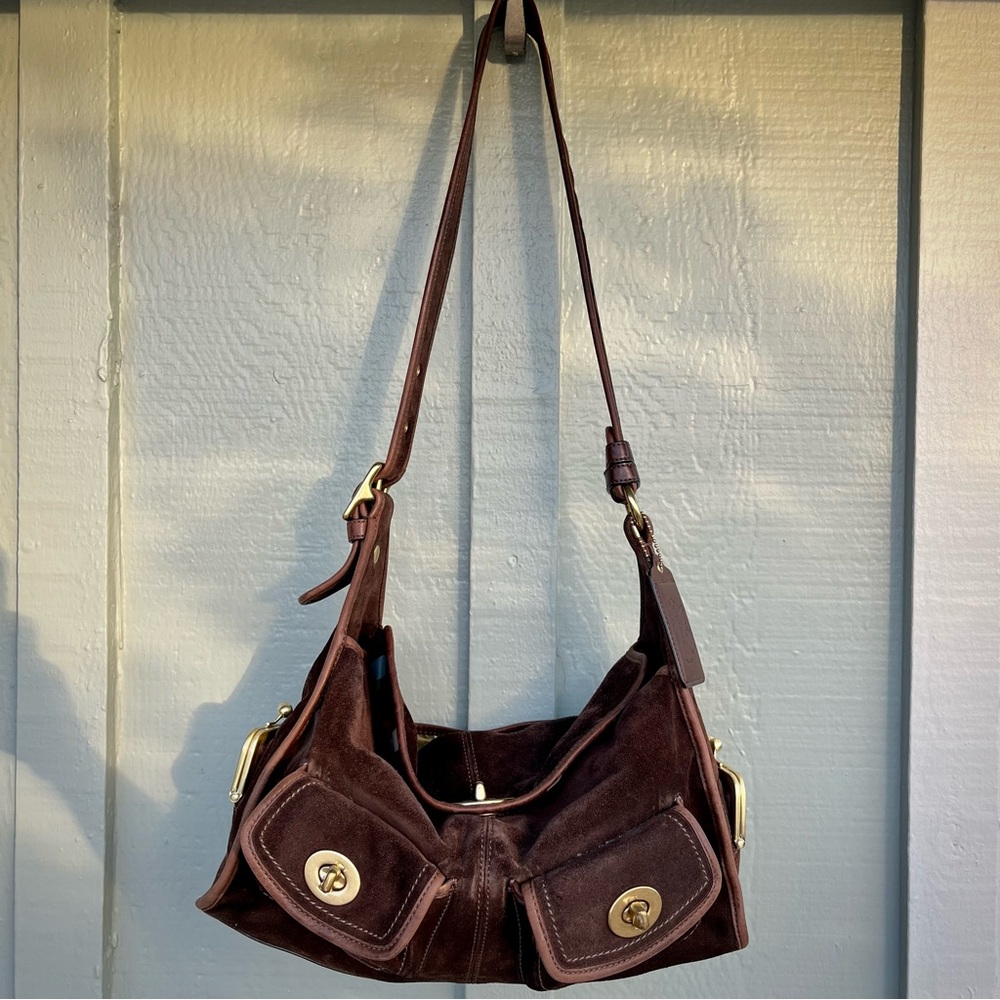 Coach Haversack Legacy Limited Edition Brown Suede Shoulder Bag